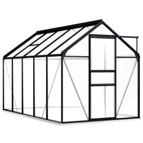 Greenhouse with Base Frame Anthracite Aluminum 63.4 ft¬≤