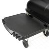 22" Square Charcoal Grill with Foldable Side Shelf, Black