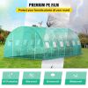 VEVOR Walk-in Tunnel Greenhouse, 20 x 10 x 7 ft Portable Plant Hot House w/ Galvanized Steel Hoops, 3 Top Beams, Diagonal Poles, 2 Zippered Doors & 12