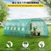 VEVOR Walk-in Tunnel Greenhouse, 20 x 10 x 7 ft Portable Plant Hot House w/ Galvanized Steel Hoops, 3 Top Beams, Diagonal Poles, 2 Zippered Doors & 12