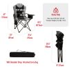 Camping Chair With Armrest, Side Pouch & Cooler, Oversized Padded Backpacking Chair With Cup Holder & Storage Bag, Outdoor Portable Hiking & Lawn Chai