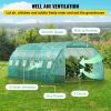 VEVOR Walk-in Tunnel Greenhouse, 20 x 10 x 7 ft Portable Plant Hot House w/ Galvanized Steel Hoops, 3 Top Beams, Diagonal Poles, 2 Zippered Doors & 12